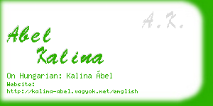abel kalina business card