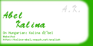 abel kalina business card